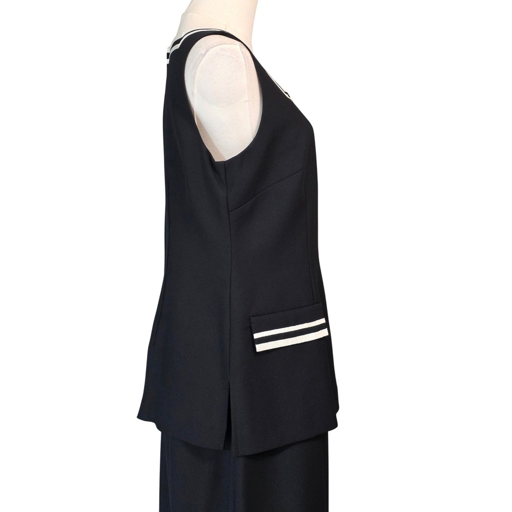 Jessica Howard Skirt Set Womens 8 Black Excellent Nautical Tunic Maxi Vintage - Picture 7 of 13